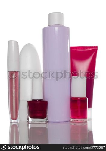 bottles of health and beauty products
