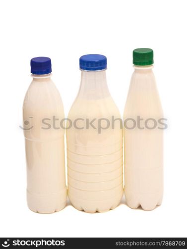 Bottles of milk isolated