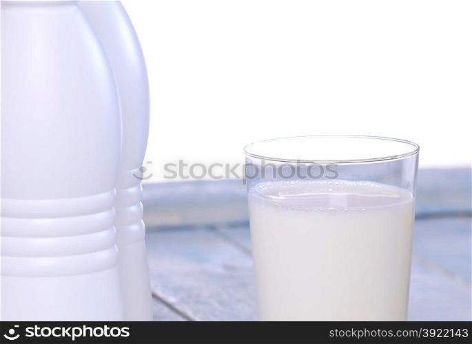 Bottles of milk isolated on white background.&#xA;