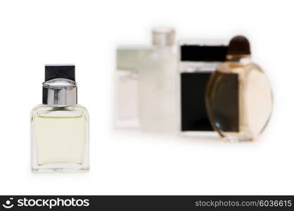 Bottles of perfume isolated on the white