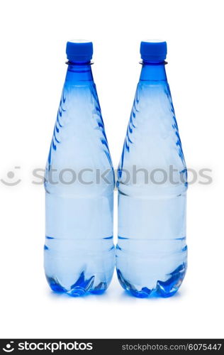 Bottles of water isolated on the white