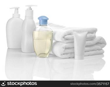 bottles towels and tube