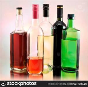 bottles with alcohol
