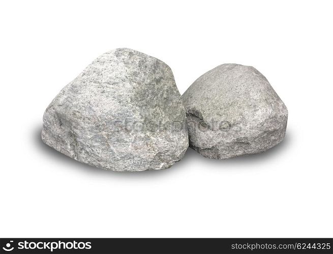 Boulders on white
