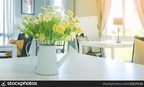 bouquet of artificial flowers. A bouquet of artificial flowers in pot