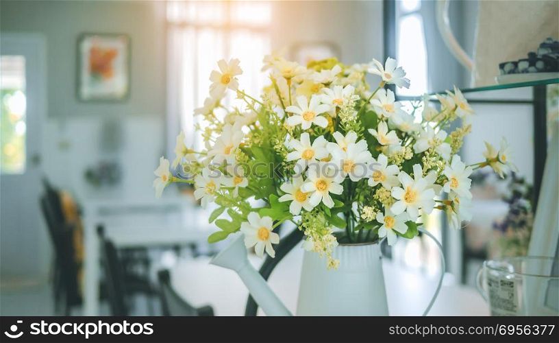 bouquet of artificial flowers. A bouquet of artificial flowers in pot