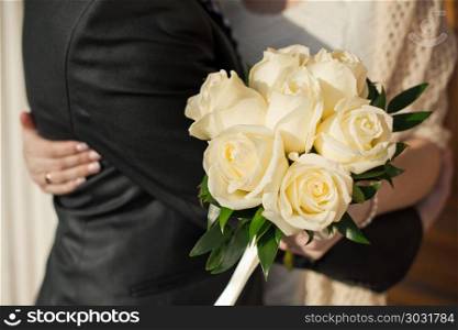 Bouquet of beautiful flowers in hands of the bride.. Bunch of flowers 833.