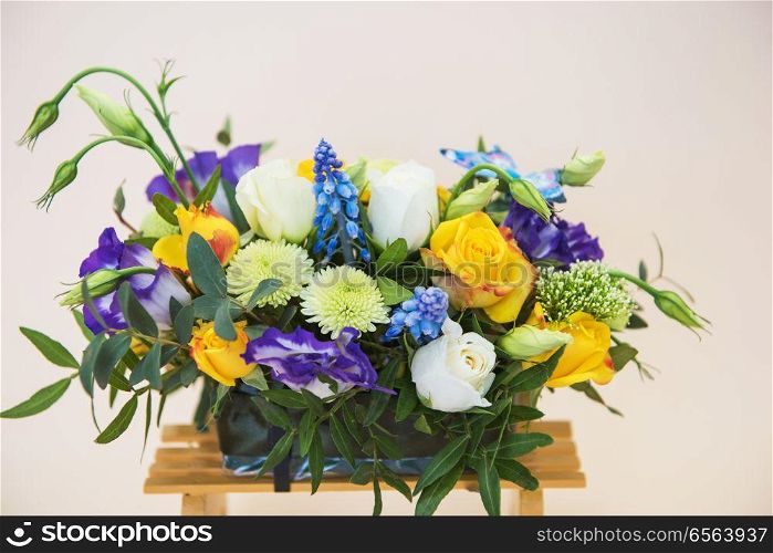 bouquet of different flowers. Beauty bouquet of different flowers
