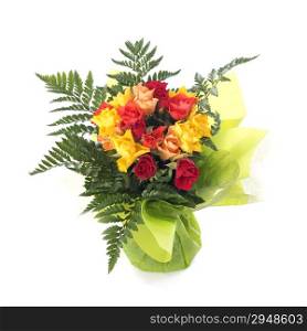 bouquet of flowers in front of white background