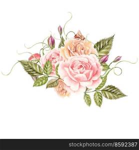 Bouquet of flowers. Watercolor illustration. Bouquet of flowers. Watercolor 