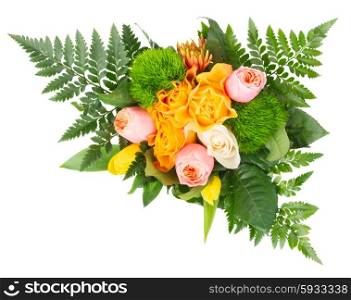 bouquet of fresh spring flowers isolated on white background. bouquet of fresh spring flowers
