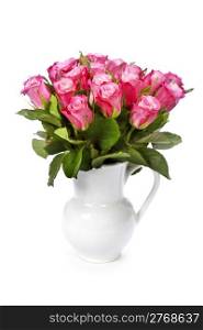 bouquet of pink roses in vase