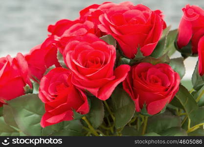 Bouquet of red roses for Valentine's Day