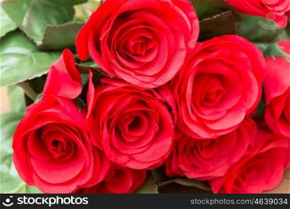 Bouquet of red roses for Valentine's Day