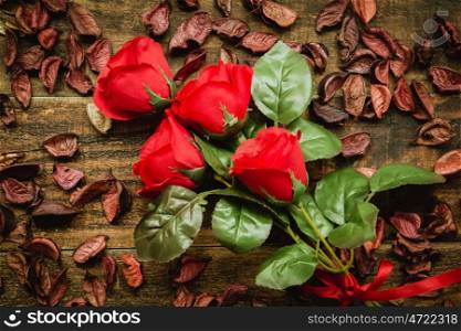 Bouquet of red roses for Valentine?s Day