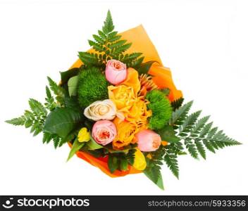bouquet of spring flowers isolated on white background. bouquet of fresh spring flowers