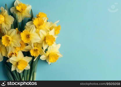 Bouquet yellow daffodils. Easter nature plant. Generate Ai. Bouquet yellow daffodils. Generate Ai