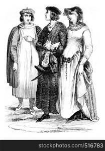 Bourgeois and Bourgeoisie, vintage engraved illustration. Magasin Pittoresque 1844.