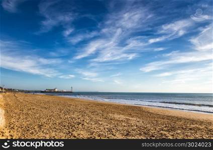 Bournemouth beach in Dorset, UK.