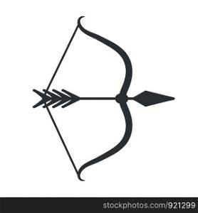 Bow and arrow icon in flat slyle, stock vector illustration