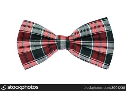 Bow tie with red and black cell, isolated on a white background