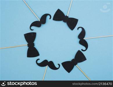 bow ties mustaches wands form circle