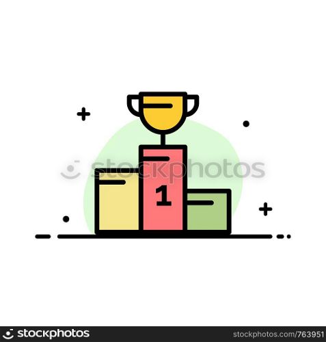 Bowl, Ceremony, Champion, Cup, Goblet Business Flat Line Filled Icon Vector Banner Template
