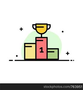 Bowl, Ceremony, Champion, Cup, Goblet Business Flat Line Filled Icon Vector Banner Template