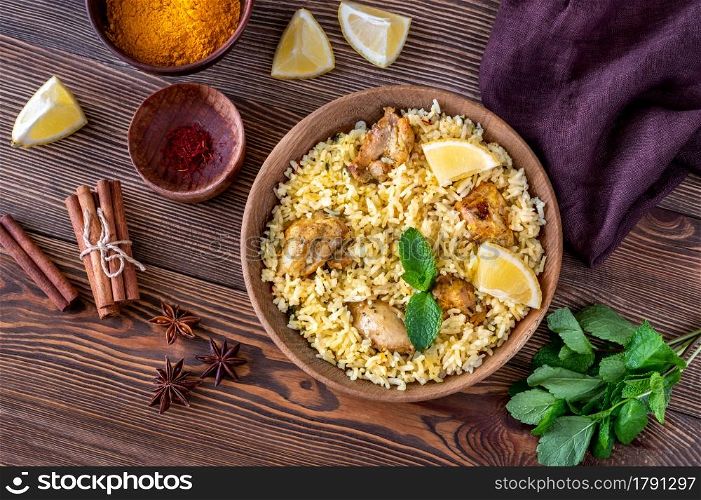 Bowl of biryani - popular South Asian rice dish