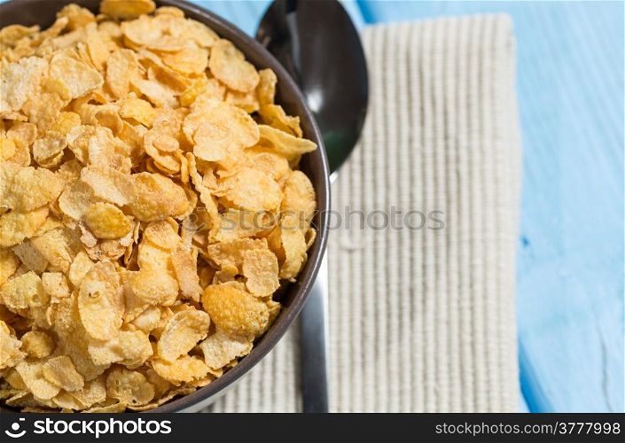 Bowl of cereal with fresh milk its
