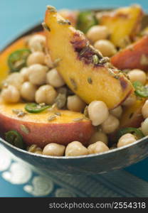 Bowl of Chick Pea and Peach Salad