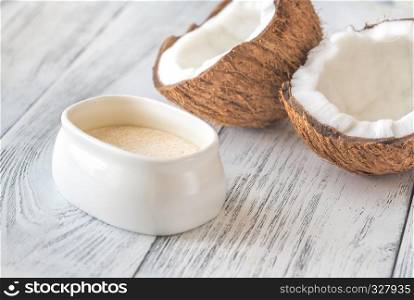 Bowl of coconut flour