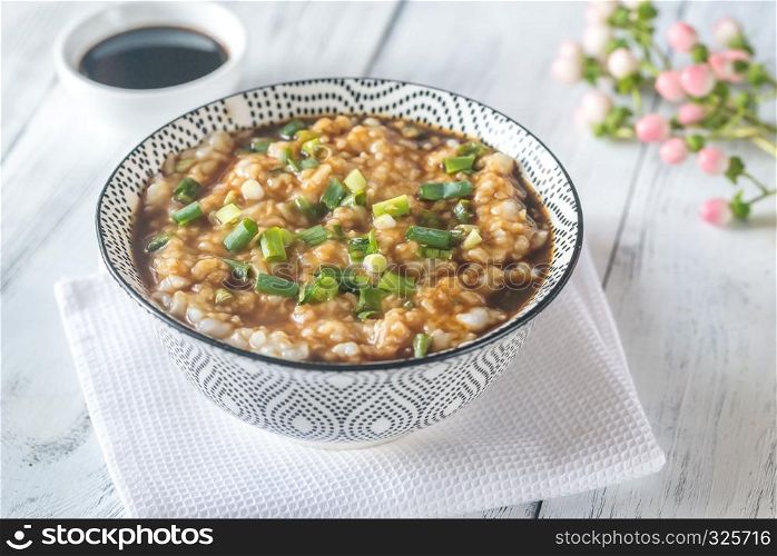 Bowl of congee - Asian rice porridge
