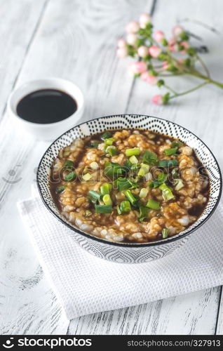 Bowl of congee - Asian rice porridge