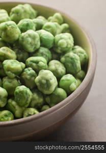 Bowl of Dried Wasabi Peas