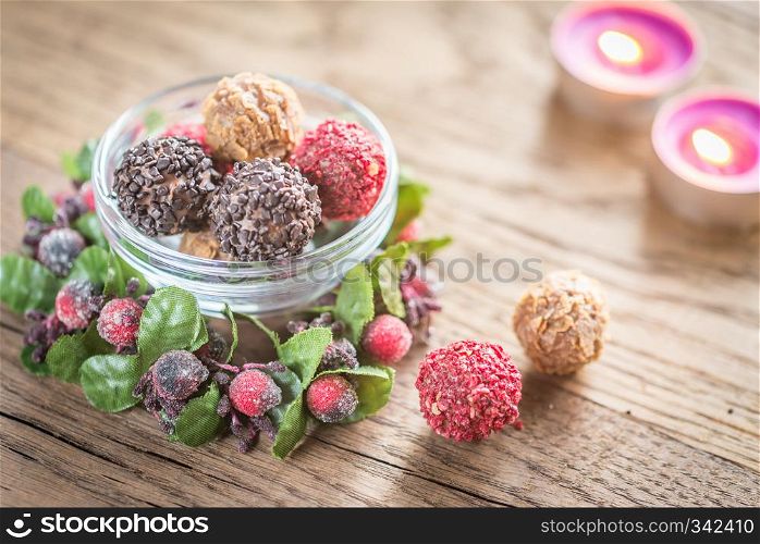 Bowl of exclusive truffles