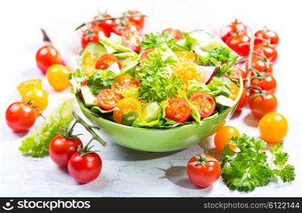bowl of fresh salad with vegetables