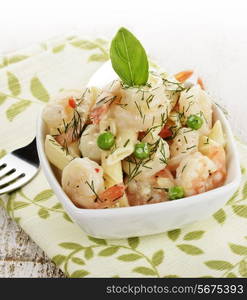 Bowl Of Shrimps And Pasta