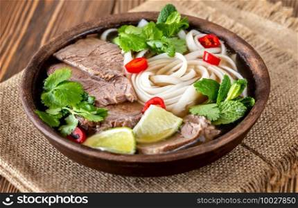 Bowl of Vietnamese soup beef pho  pho bo 