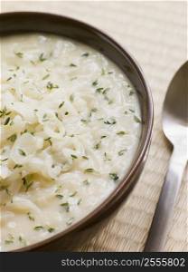Bowl of White Onion and Cider Soup