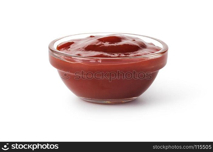 Bowl with barbecue sauce. Bowl with barbecue sauce isolated on white background