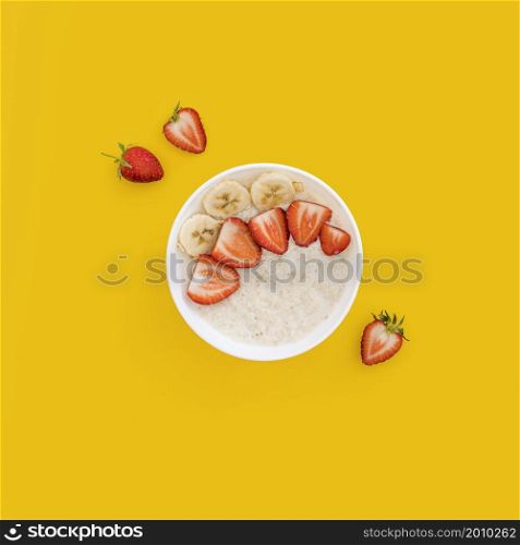 bowl with cereals fruits