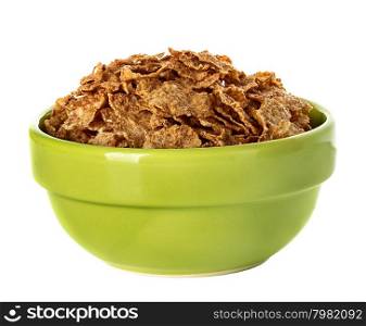 Bowl with flakes isolated on the white background