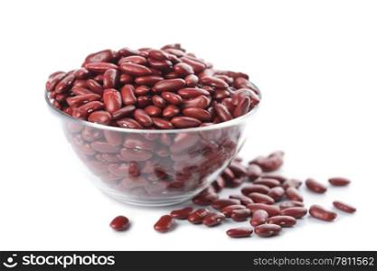 bowl with haricot bean isolated