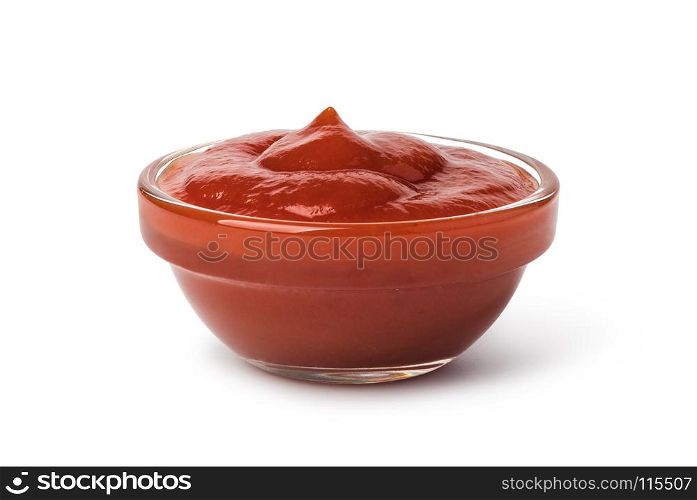 Bowl with ketchup. Bowl with ketchup isolated on white background