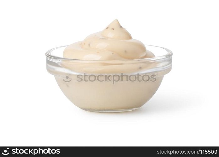 Bowl with tartar sauce. Bowl with tartar sauce isolated on white background