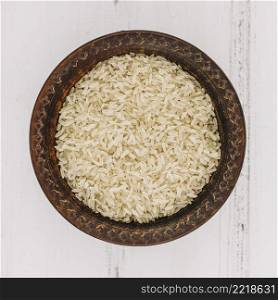 bowl with uncooked rice
