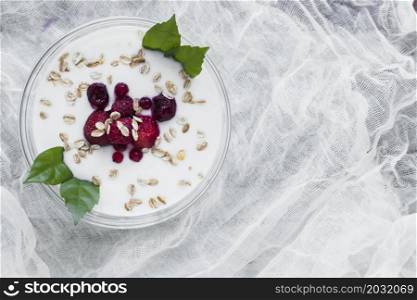 bowl with yogurt gauze