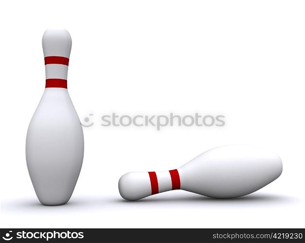 bowling pins. 3d