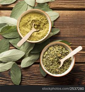 bowls crushes herb leaves powder tea
